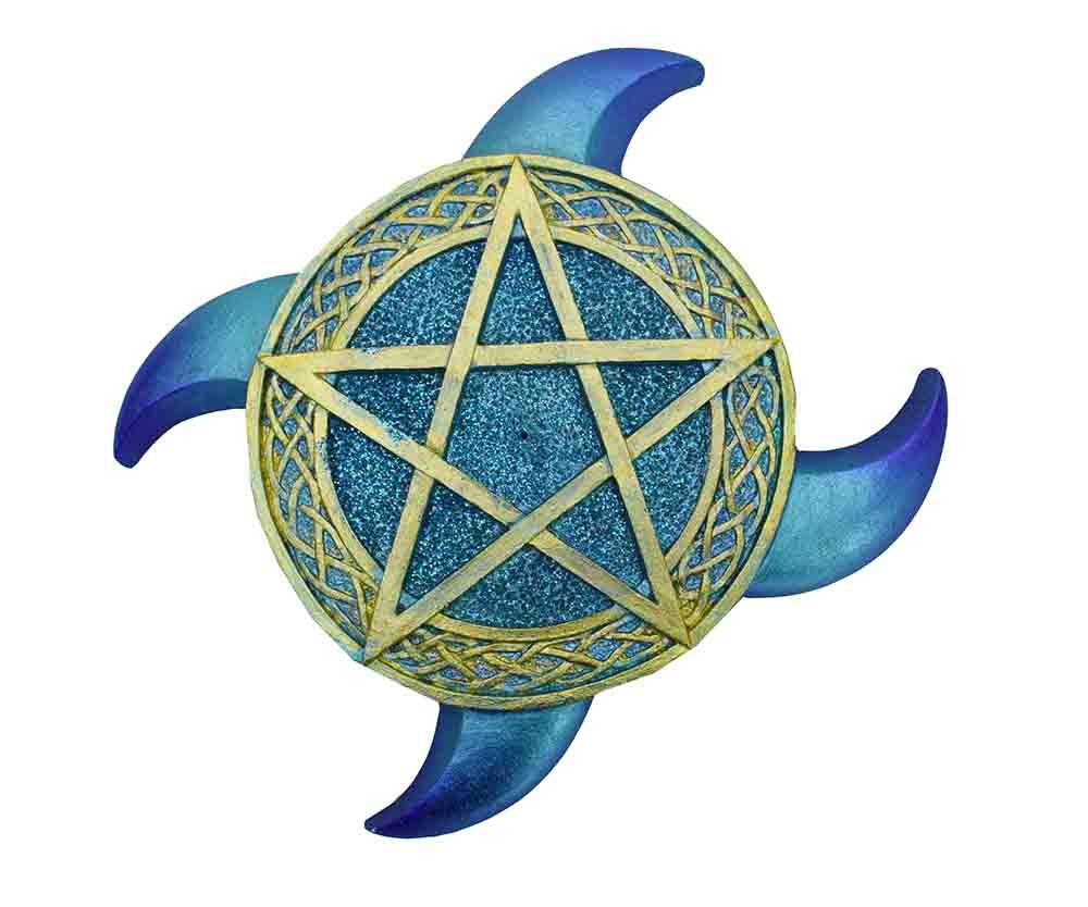 Blue Pentagram Incense Holder