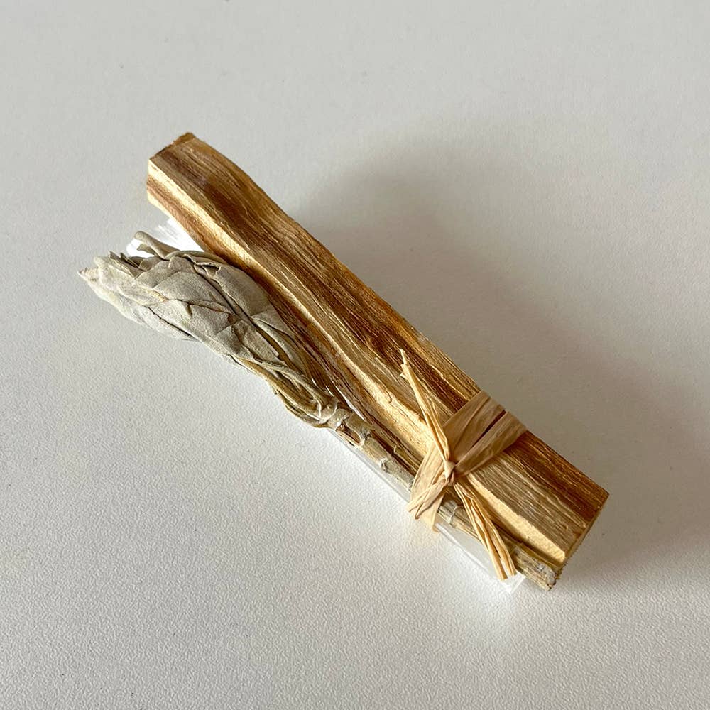 Mini Smudge Cluster (White Sage, Palo Santo & Selenite)