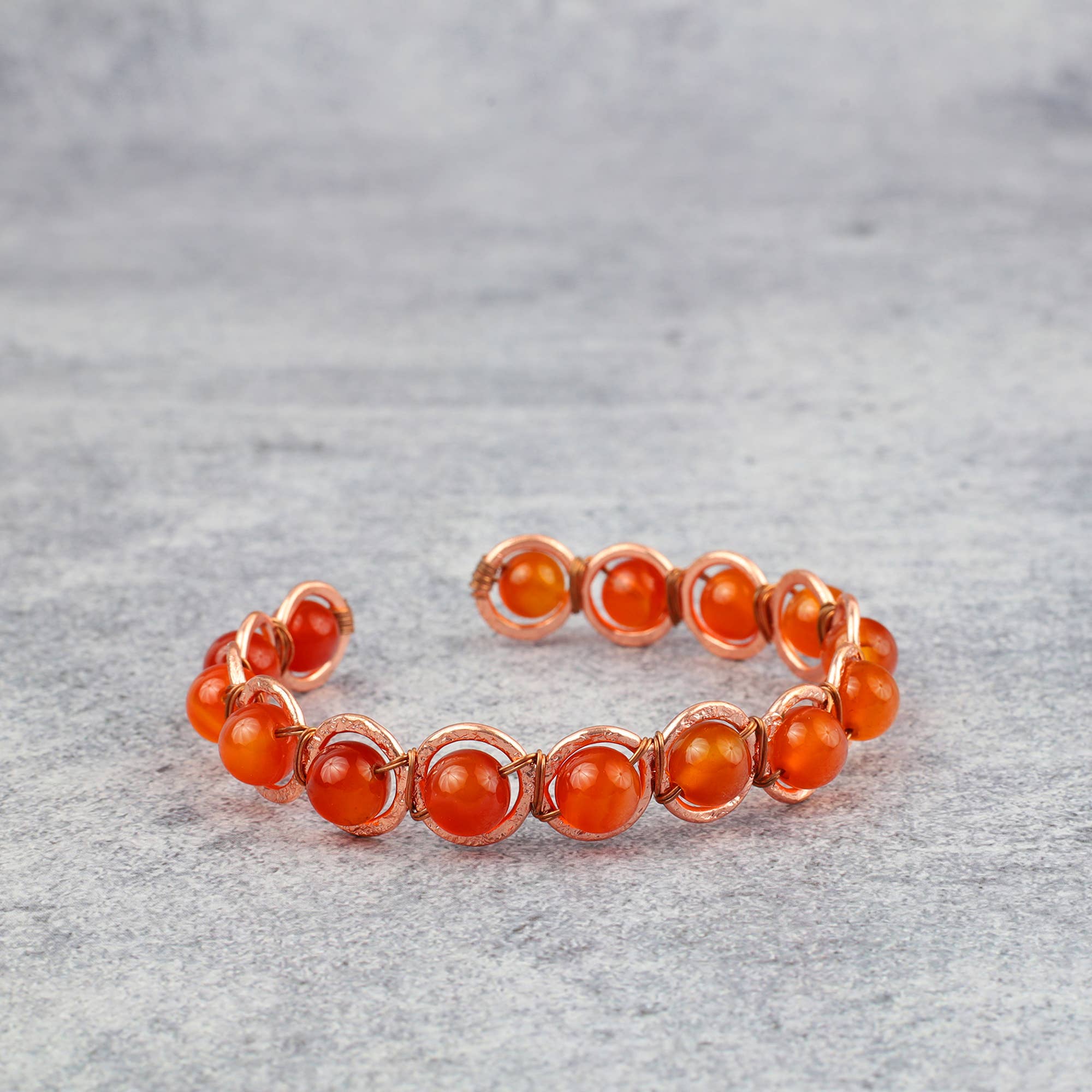 Copper & Carnelian Crystal Bracelet