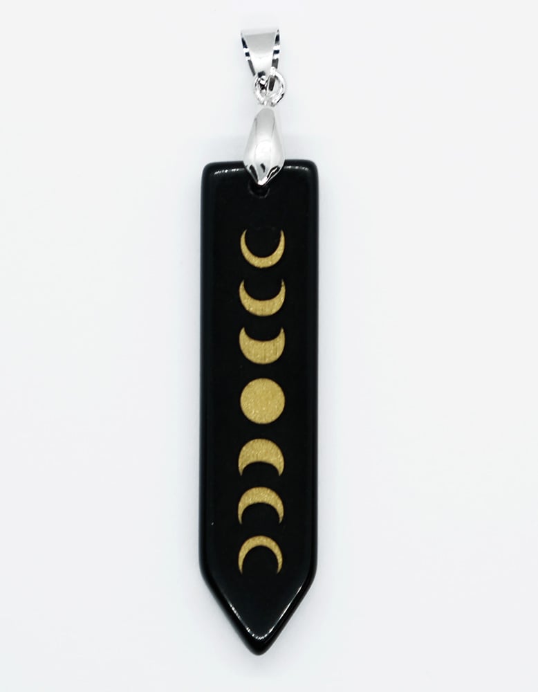 Obsidian Moon Phase Pendant