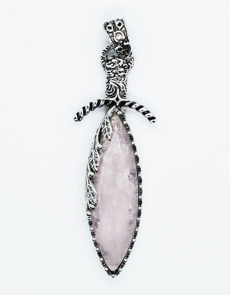 Rose Quartz Faceted Drop Pendant