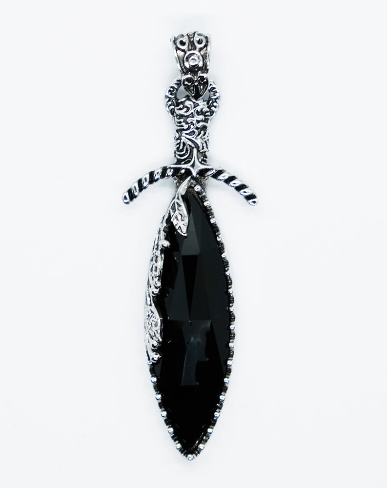 Obsidian Faceted Drop Pendant