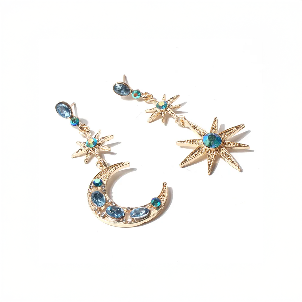 Star & Moon Drop Earrings (D3)