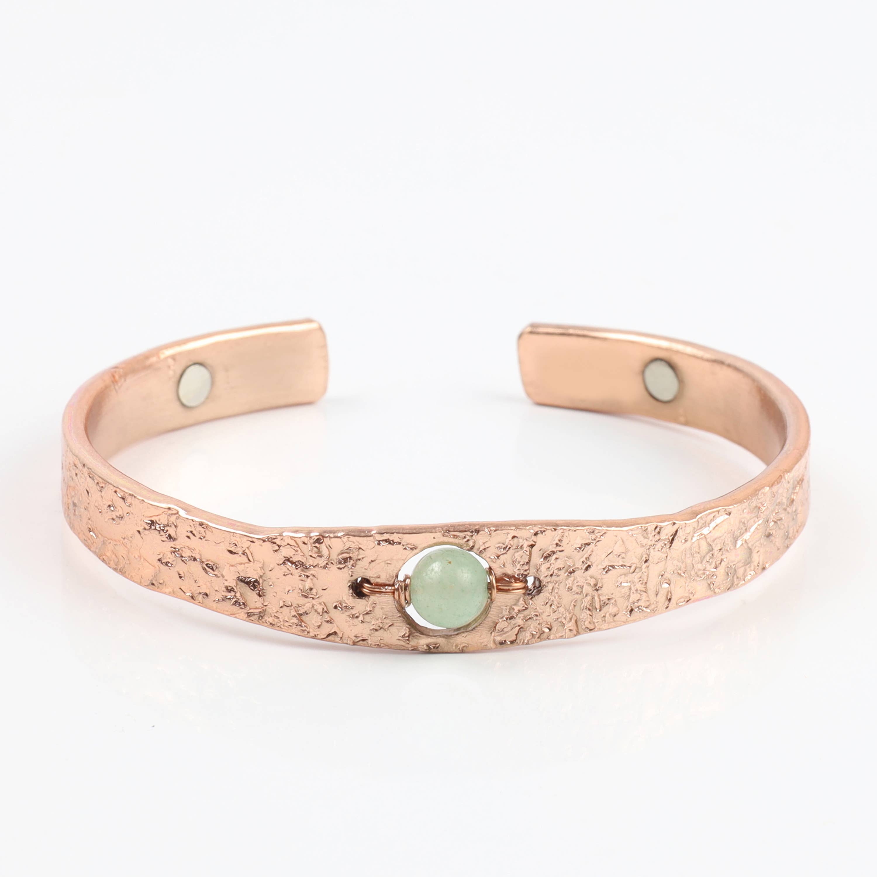 Copper Bracelet with Green Aventurine (Solid)