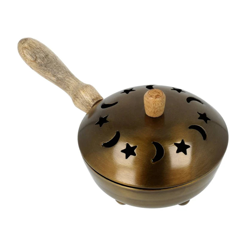 Incense Pan with Handle (Gold)