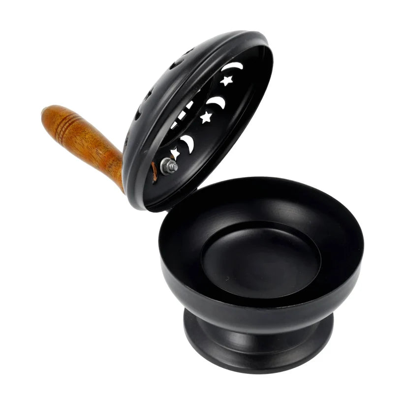 Incense Pan with Handle (Stars & Moon)