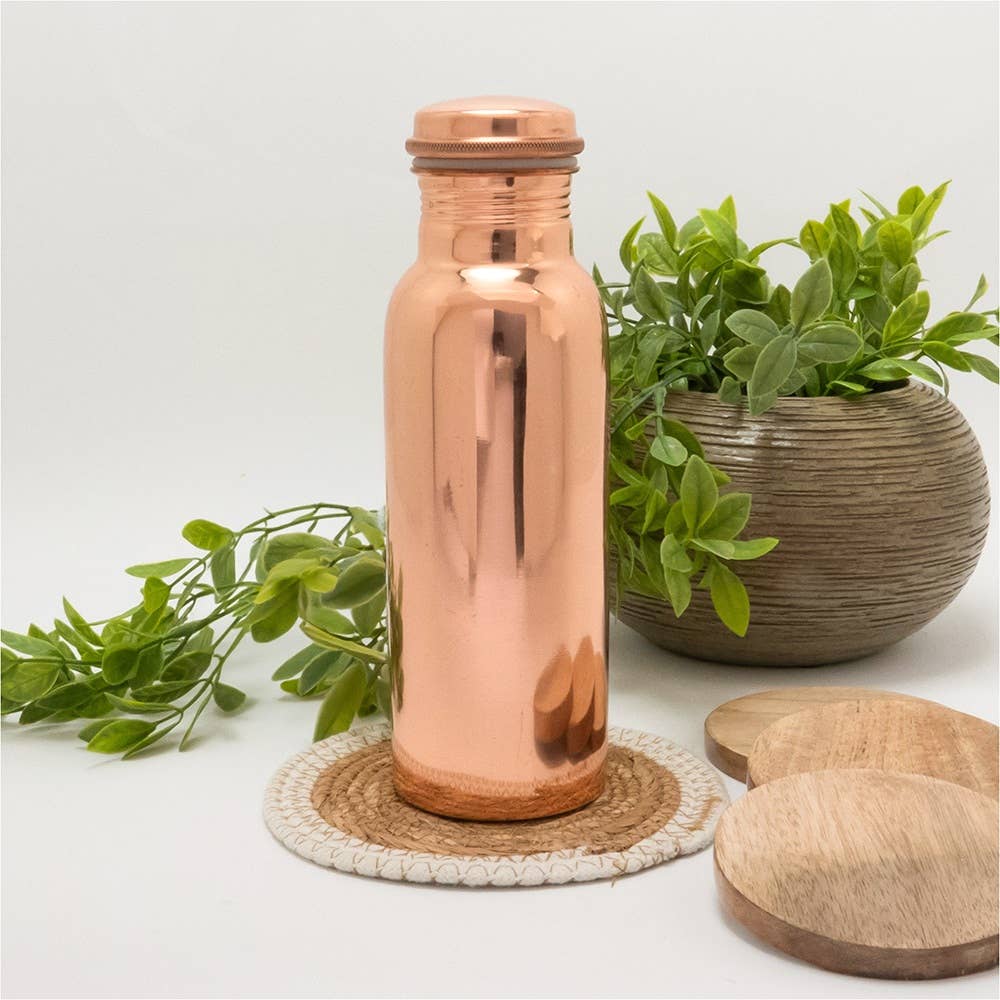Pure Copper Water Bottle (Smooth, 500 ml)