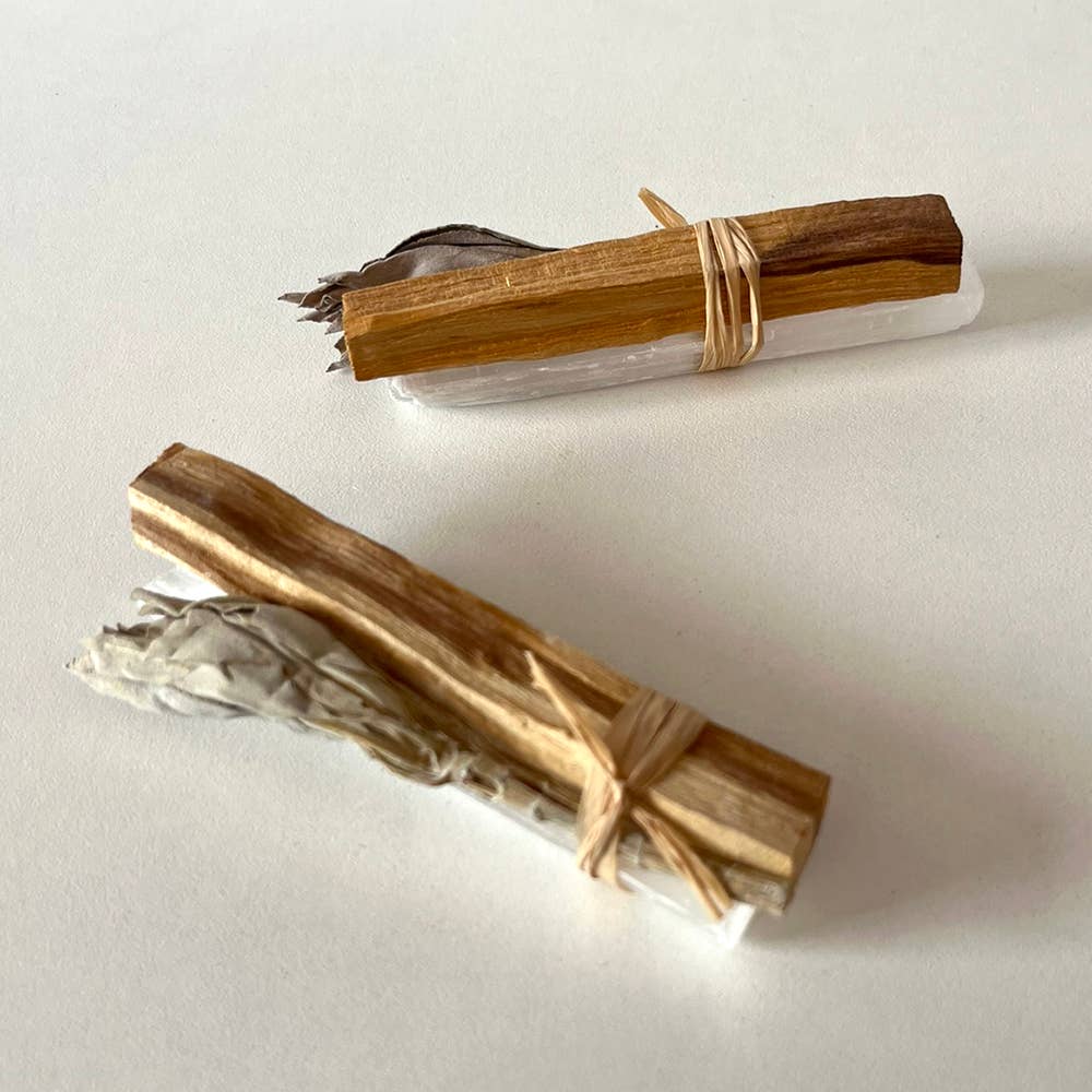 Mini Smudge Cluster (White Sage, Palo Santo & Selenite)