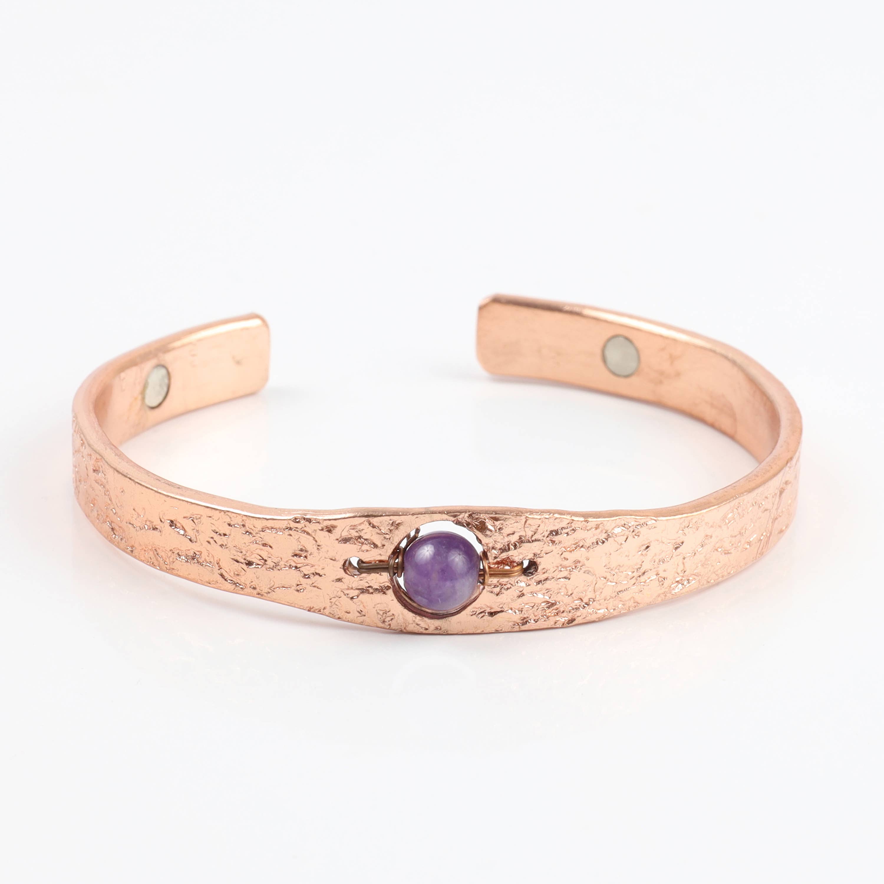 Copper Bracelet with Amethyst Crystal