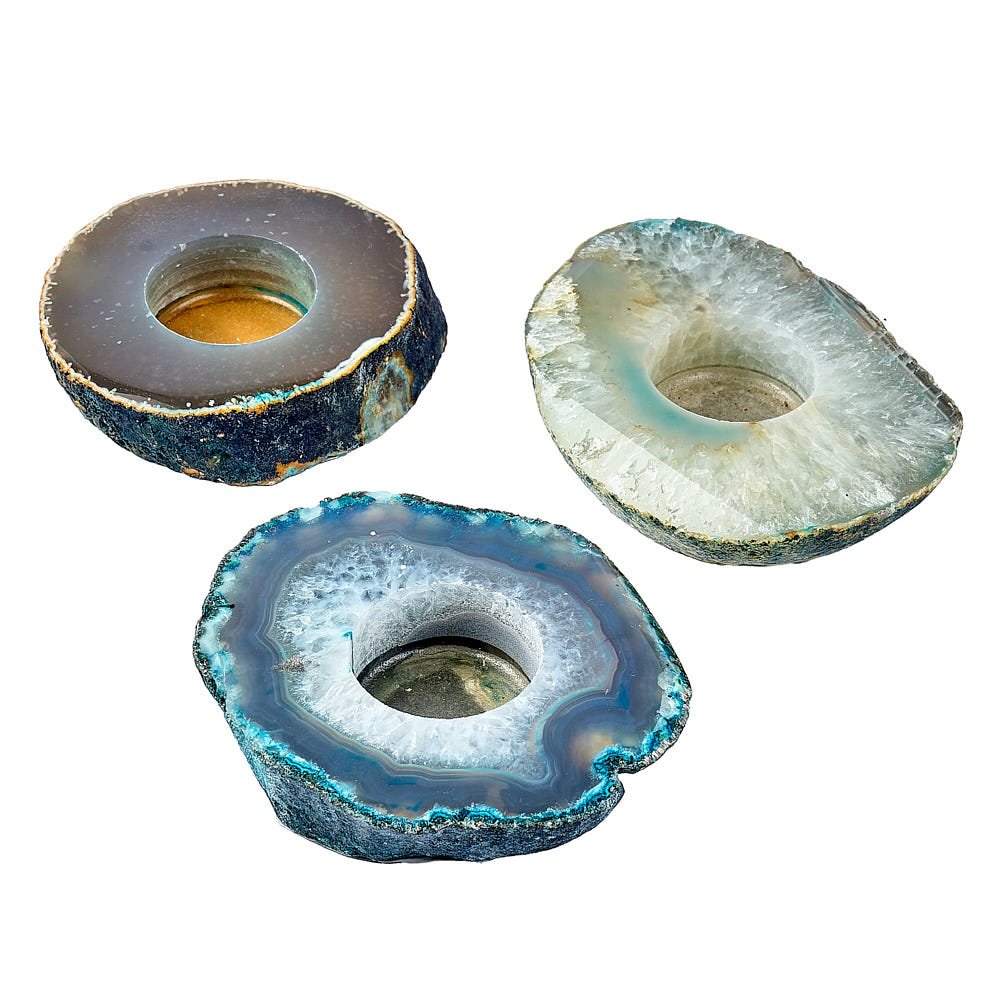 Blue Agate Candle Holder
