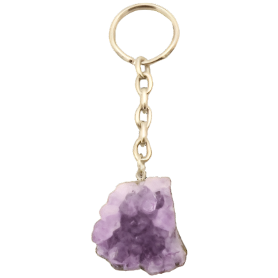 Amethyst Druzy Keyring