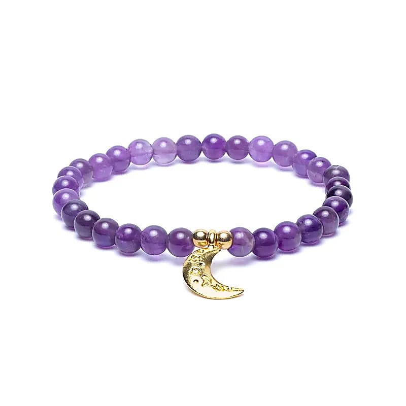 Amethyst Moon Beaded Bracelet