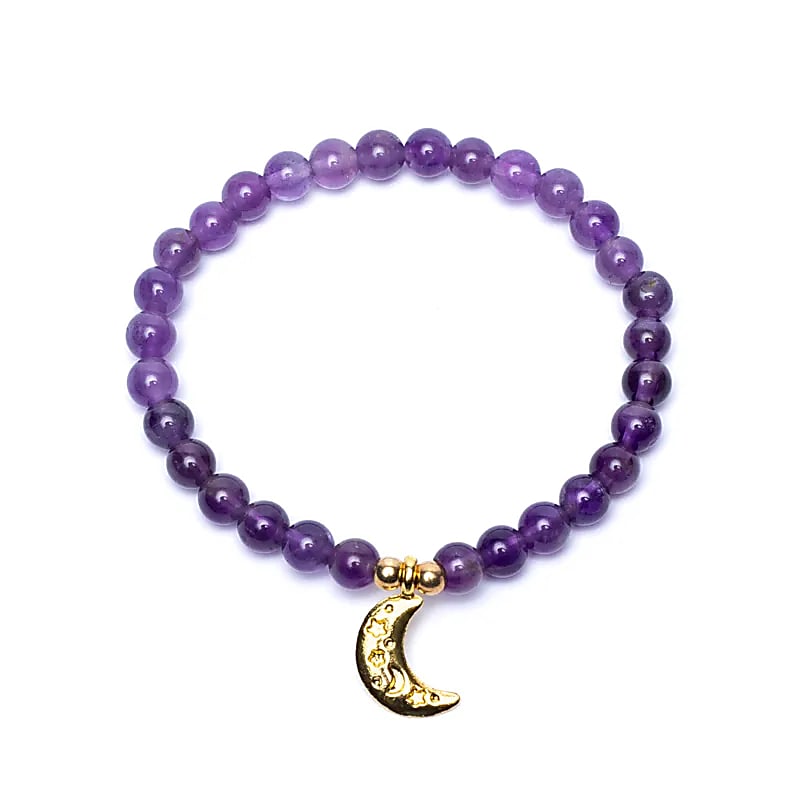 Amethyst Moon Beaded Bracelet