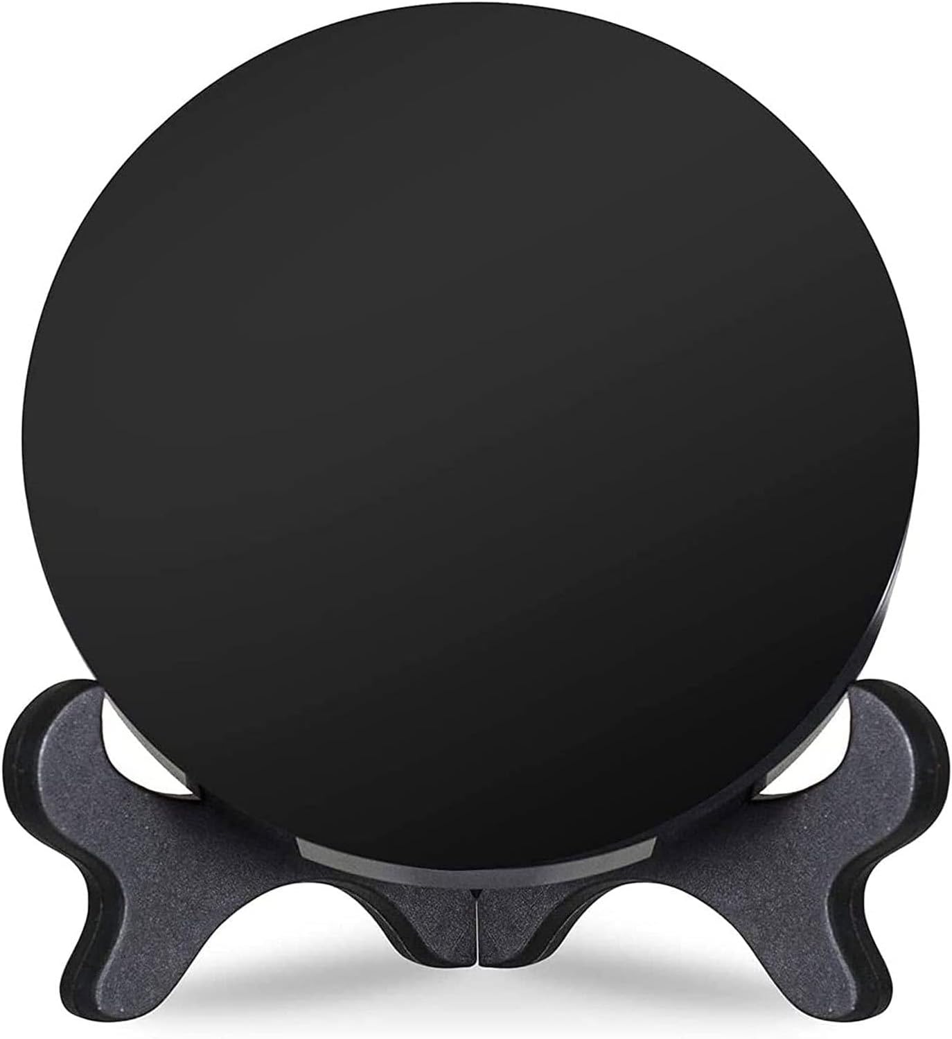 Black Obsidian Disc Plate with Stand (Medium)