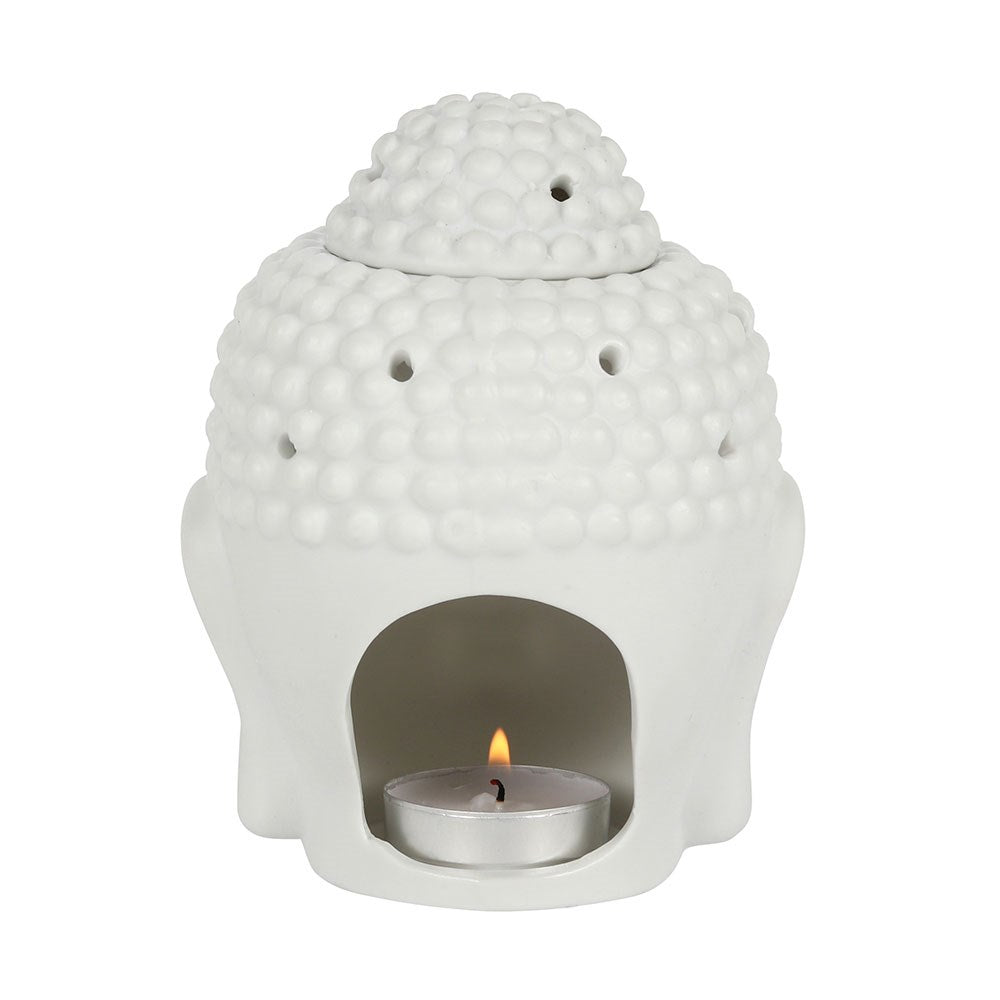 Buddha Head Oil Burner (White)