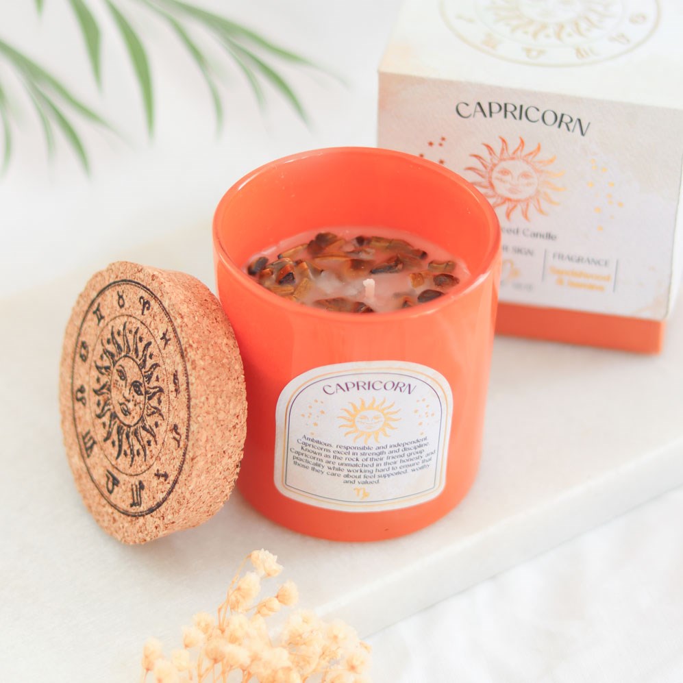 Capricorn Tigers Eye Candle