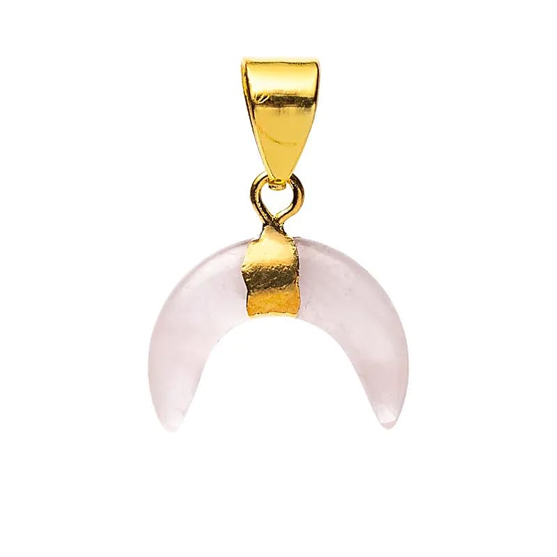 Rose Quartz Moon Pendant