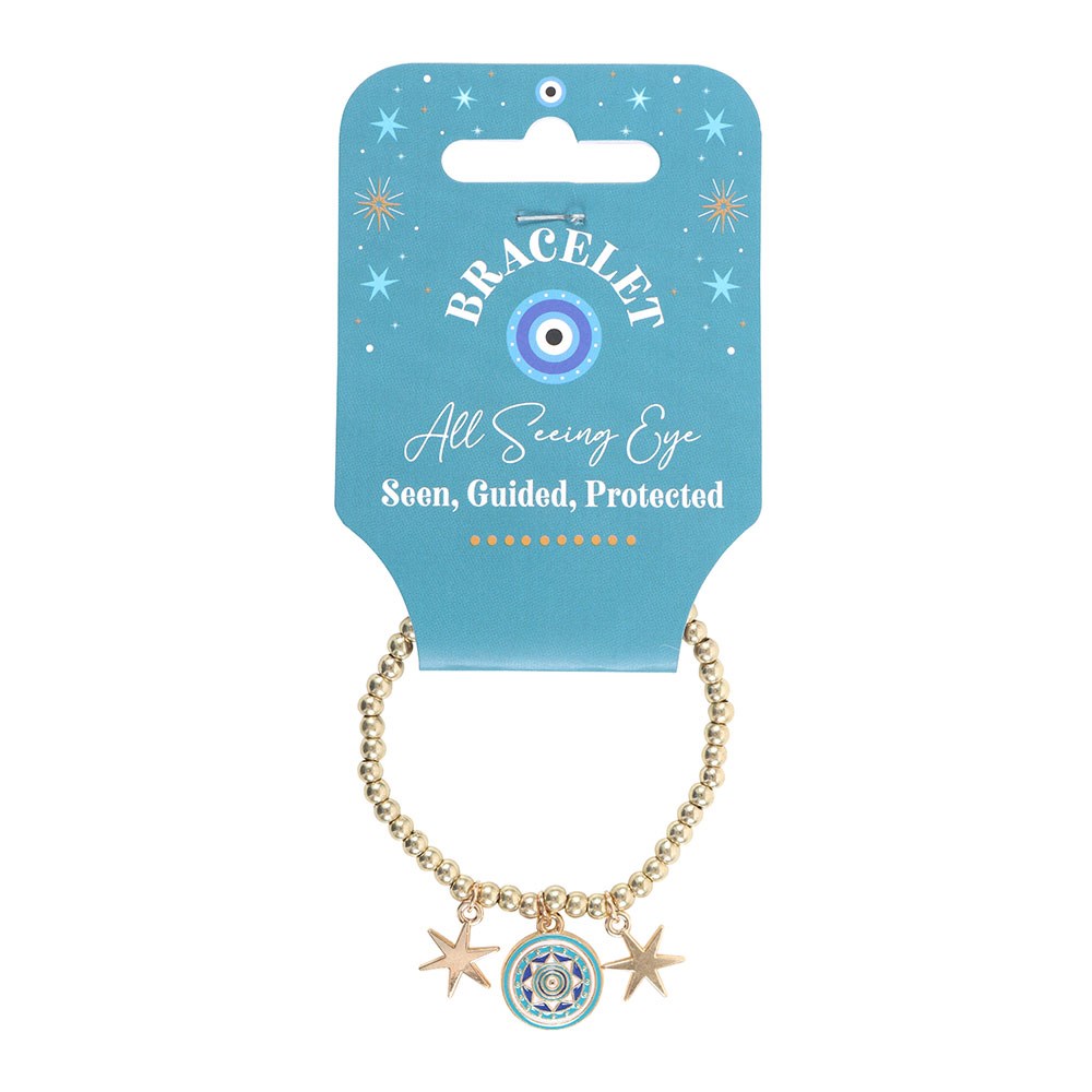 All Seeing Eye Beaded Charm Bracelet