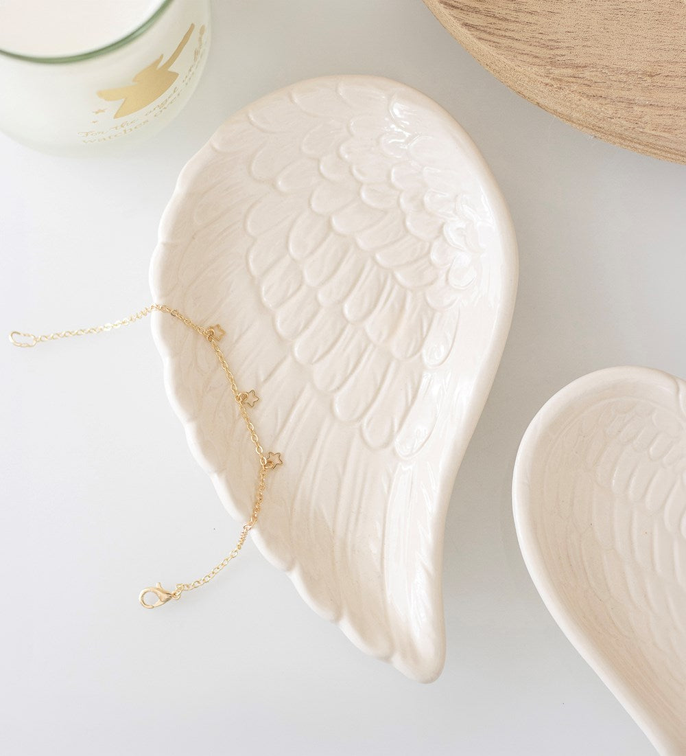 White Angel Wing Trinket Dish
