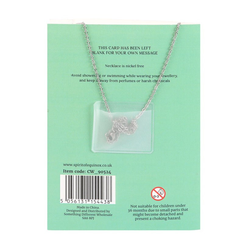 Aventurine Moon Necklace on Greeting Card