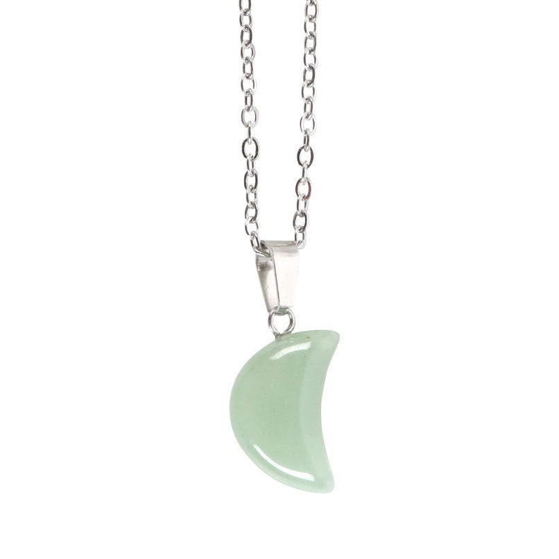 Aventurine Moon Necklace on Greeting Card