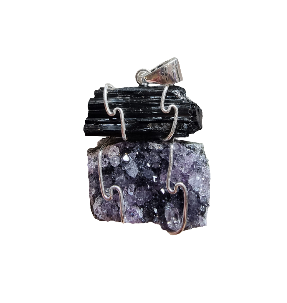 Amethyst & Tourmaline Pendant