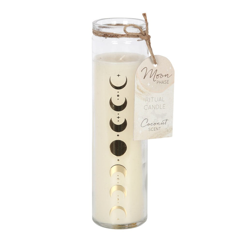 Moon Phase Coconut Glass Candle