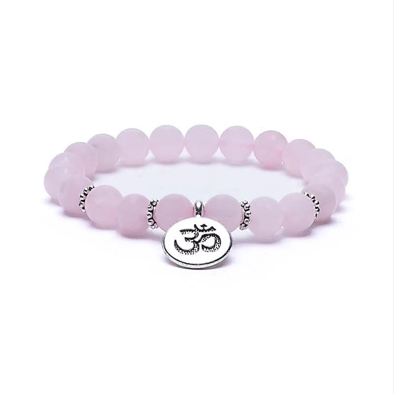 Rose Quartz Om Bracelet