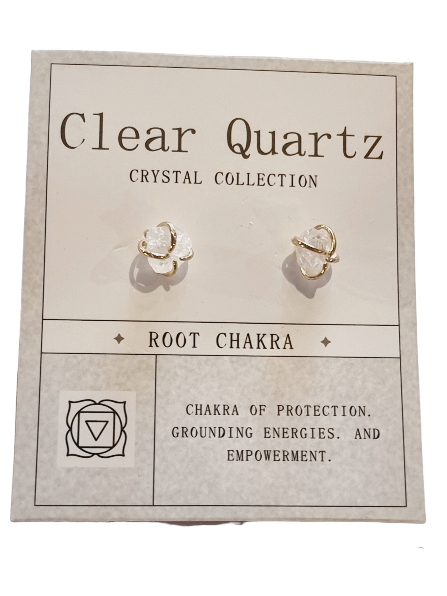 Clear Quartz Root Chakra Earrings