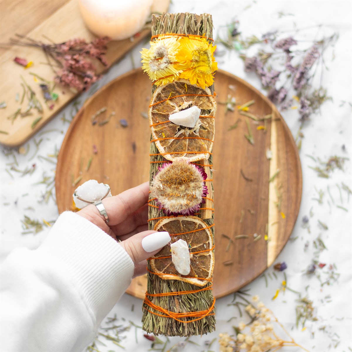 Ritual Wand (Rosemary, Palo & Quartz)