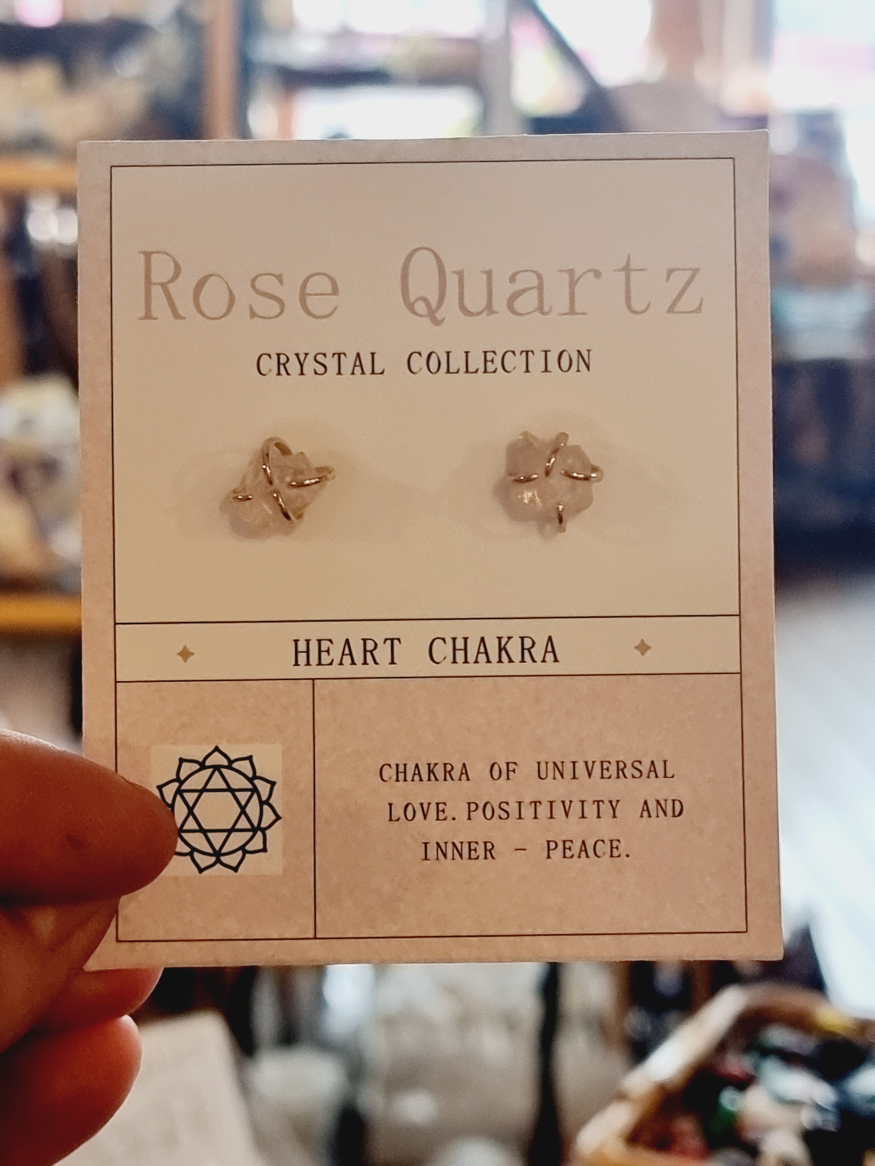 Rose Quartz Heart Chakra Earrings