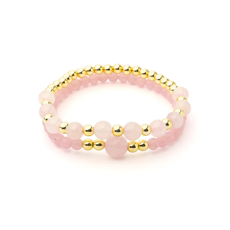 Rose Quartz Gold Bracelet