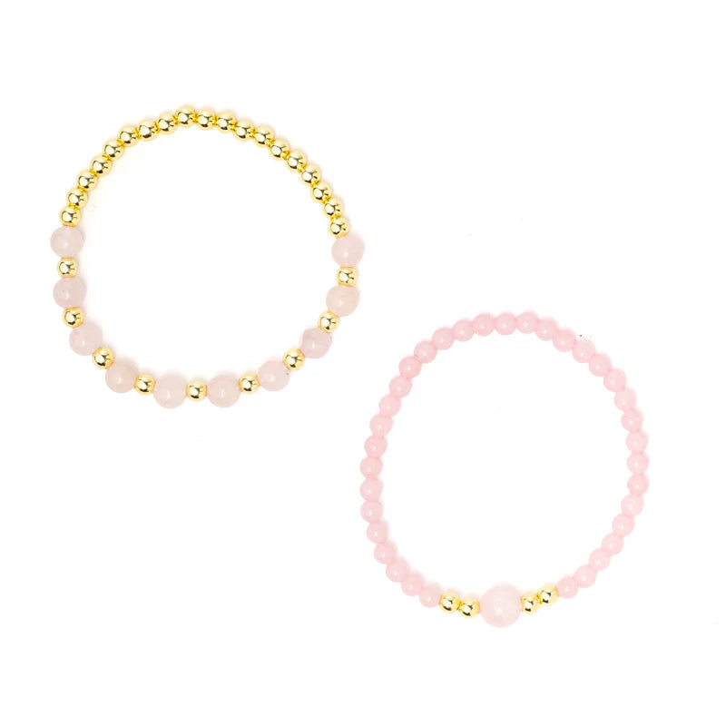 Rose Quartz Gold Bracelet