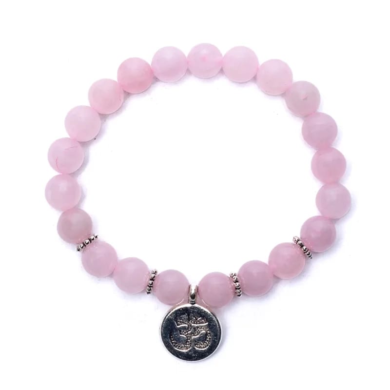 Rose Quartz Om Bracelet