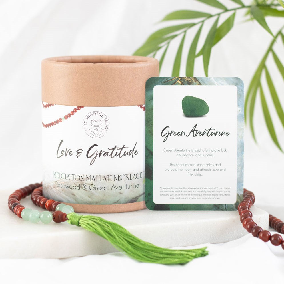 Rosewood & Green Aventurine Mala Beads