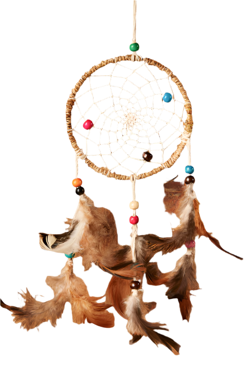 Natural Hemp Dreamcatcher With Beads 5cm