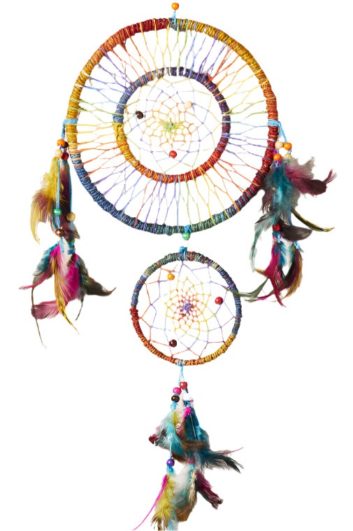 Rainbow Hemp Dreamcatcher 20cm