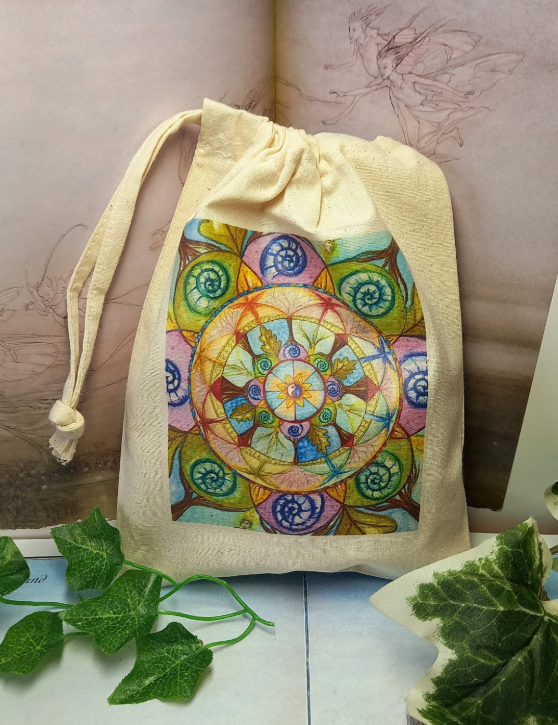 Cosmic Flower Tarot Bag or Crystal Pouch