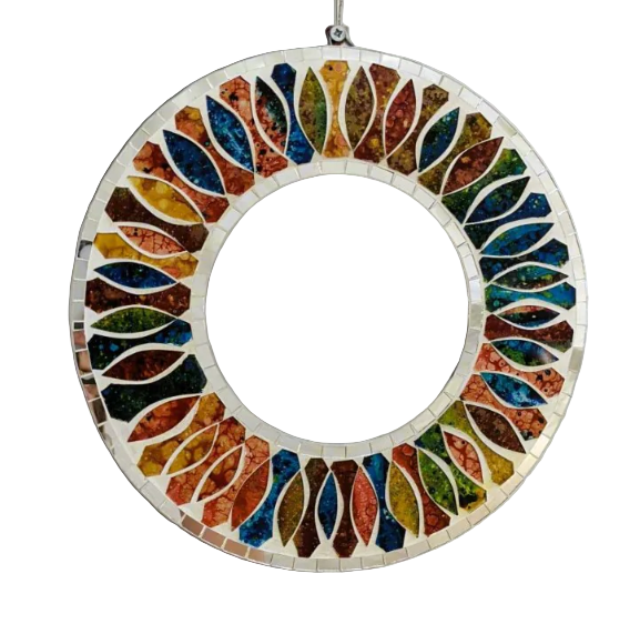 Round Mosaic Mirror (Multicolour)