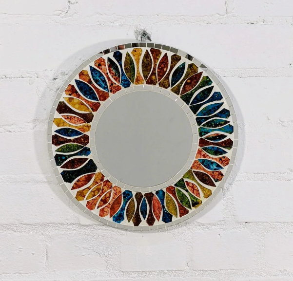 Round Mosaic Mirror (Multicolour)