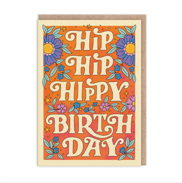 Hip Hip Hippy Birthday Card
