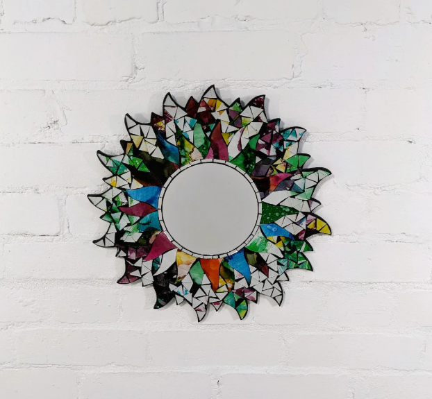 Round Mosaic Sun Mirror