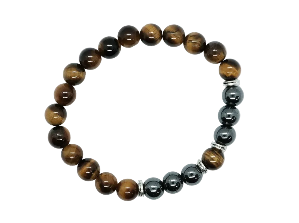 Tiger’s Eye & Hematite Beaded Bracelet