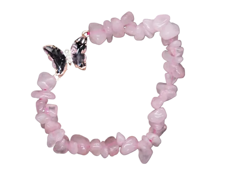 Rose Quartz Butterfly Bracelet