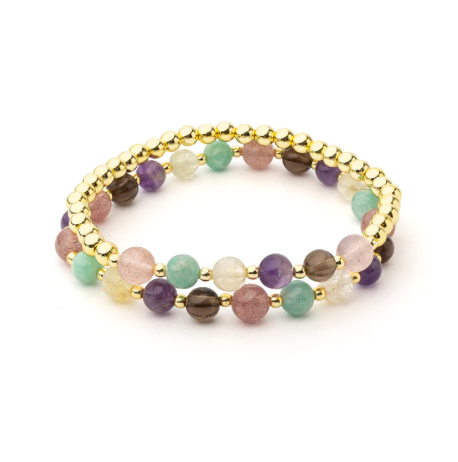 Mixed Crystal Gold Bracelet