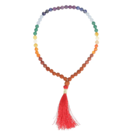 Mala Rudraksha with Chakra Crystals (54 Beads)