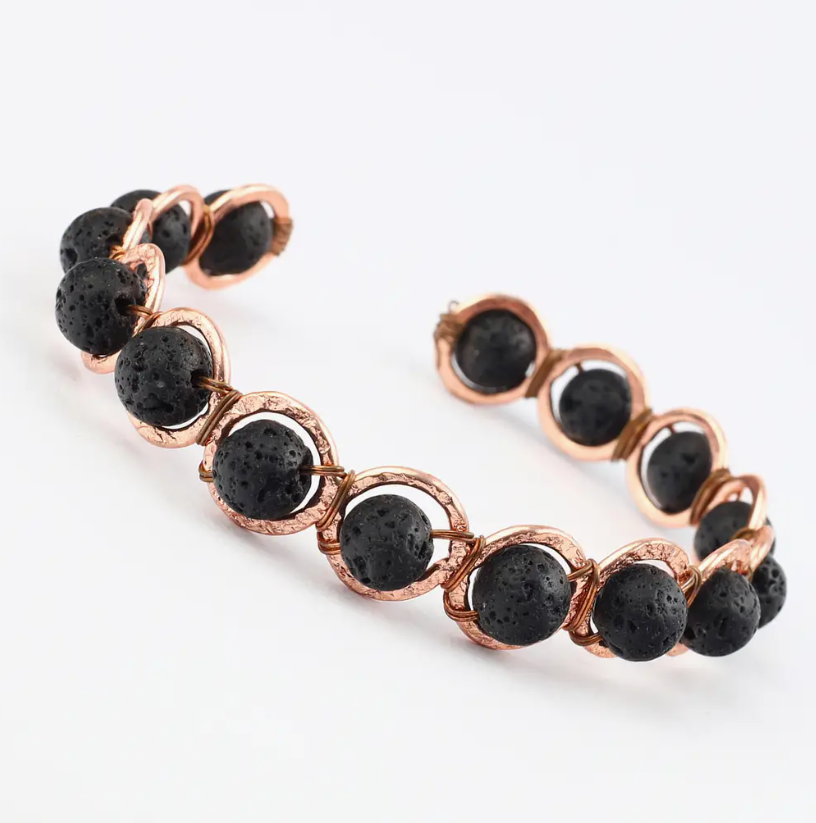Copper & Lava Crystal Bracelet