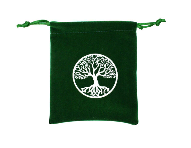 Pouch Velvet Green Tree Of Life (Small)