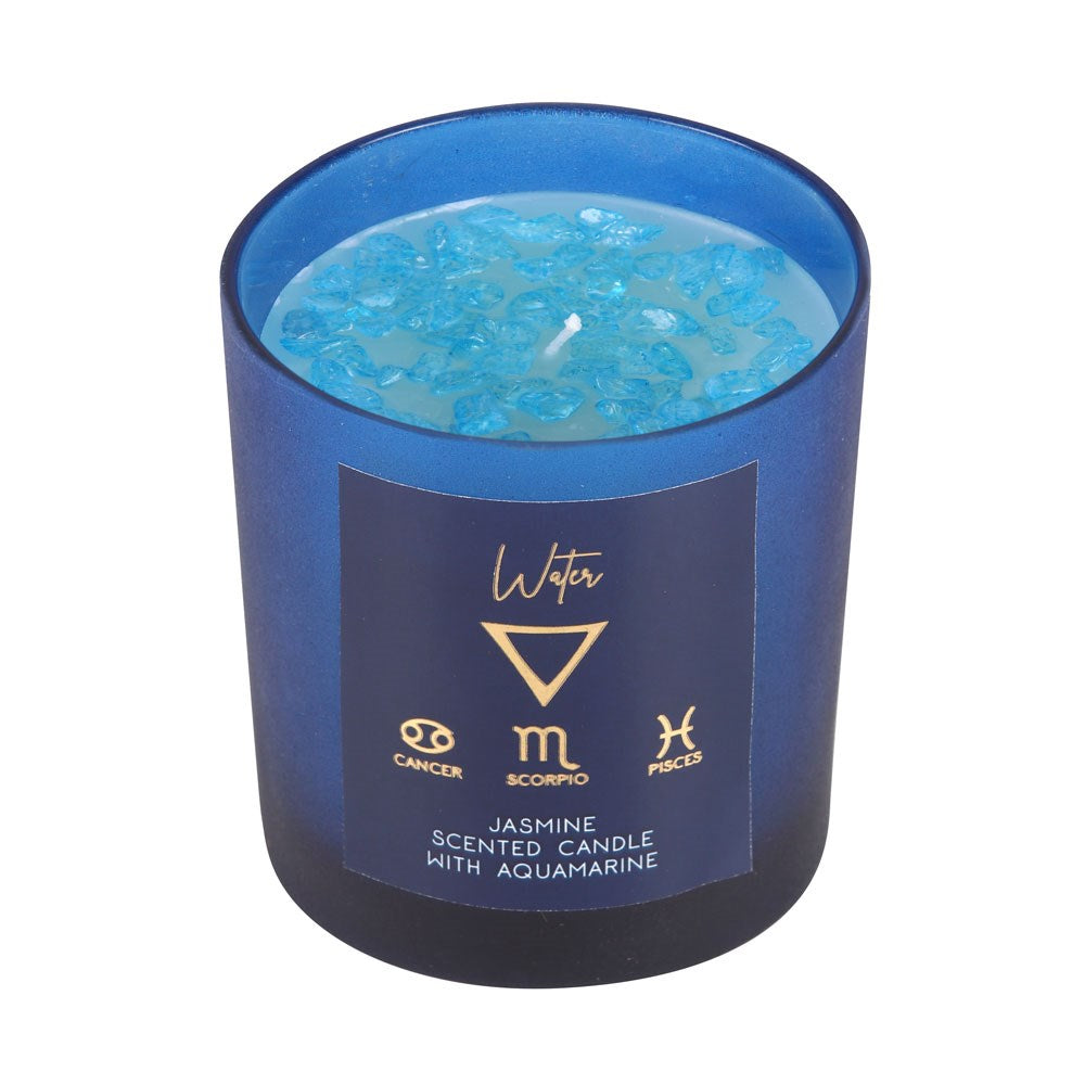 Water Element Jasmine Crystal Candle