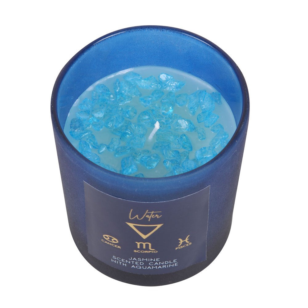 Water Element Jasmine Crystal Candle